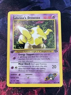 Pokemon Card Sabrina’s Drowzee 1st Edition Gym Challenge 95/132 NM Condition - Image 1