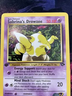 Pokemon Card Sabrina’s Drowzee 1st Edition Gym Challenge 95/132 NM Condition - Image 2