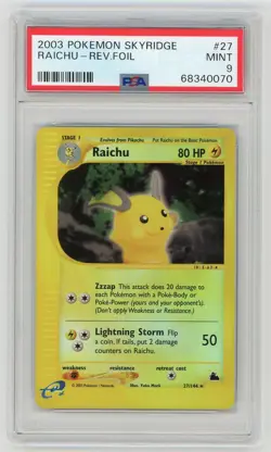 Pokemon Card Raichu 27/144 Reverse Holo Foil Skyridge PSA 9 MINT - Image 1