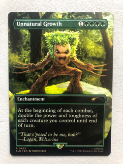 Mtg Carte Magic Secret Lair Marvel Wolverine Groot Unnatural Growth FOIL NM - Image 1