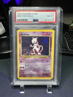 1999 Mewtwo Holo Pokemon Base Set 10/102 PSA 8 - Image 1