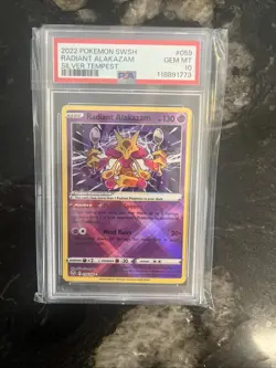 2022 Pokemon SWSH Radiant Alakazam Silver Tempest #059 - PSA 10 GEM MT MINT - Image 1