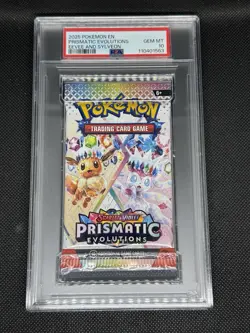 PSA 10 Prismatic Evolutions Booster Pack Sealed Eevee & Sylveon Artwork Pokemon - Image 1