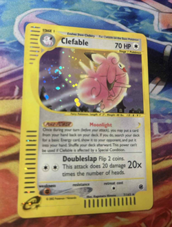 2002 Pokemon Expedition Set Clefable Holo #7/165 SWIRL - Image 1