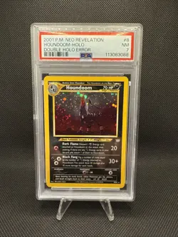 Pokemon TCG Houndoom Neo Revelation Double Holo Error PSA 7 - Image 1