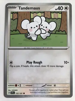 Pokemon TCG Surging Sparks Tandemaus 157/191 NM - Image 1