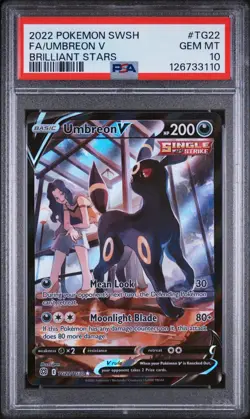 2022 Pokemon SWSH FA / Umbreon V Brilliant Stars PSA 10 - Image 2