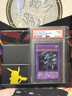 2006 YU-GI-OH! ULTIMATE ED #EN005 BLUE-EYES ULTIMATE DRAGON PSA mint 9 - Image 1