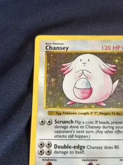 Chansey 003/102 Base Set (Shadowless) Holo wotc pokemon card hp - Image 3