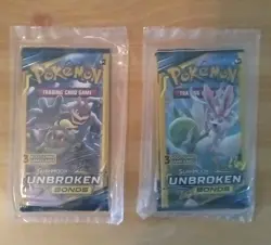 Pokemon Unbroken Bonds 3 Card Booster Packs Sealed Artset (4 packs) Double Packs - Image 1