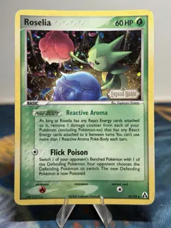 Roselia 42/92 Ex Legend Maker Stamped Reverse Holo Foil Pokemon Card MP PL - Image 1