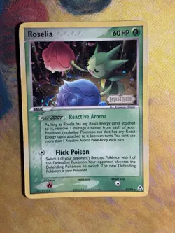 Roselia 42/92 Ex Legend Maker Stamped Reverse Holo Foil Pokemon Card MP PL - Image 2