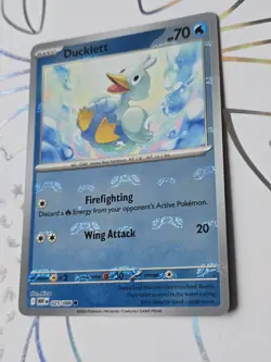 Ducklett 025/086 Pokemon Card Master Ball Reverse Holo S&V White Flare Rare - Image 3