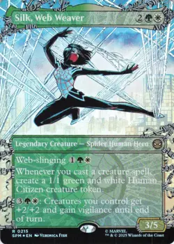 MTG Silk, Web Weaver (Borderless) (215) | NM Foil | Spider-Man (SPM) - Image 2
