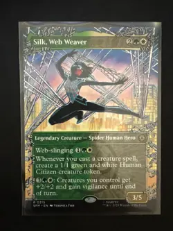 1 x Silk, Web Weaver - Foil - Borderless - Marvel's Spider-Man - NM-Mint - MTG - Image 1