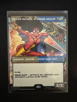 Spider-Woman, Stunning Savior (Borderless) Marvel's Spider-Man Regular NM MTG - Image 1