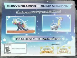 Shiny Miraidon or Koraidon Code GameStop Pokemon Promo - Image 1