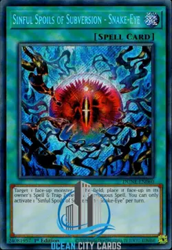 Yugioh Sinful Spoils Of Subversion - Snake-Eye DUNE-EN060 Secret Rare 1st Ed - Image 1