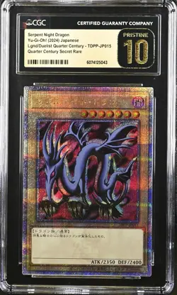 Serpent Night Dragon Quarter Century TDPP-JP015 Yugioh Japanese CGC Pristine 10 - Image 1