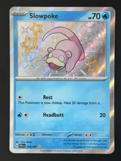 Slowpoke - 116/091 - Paldean Fates - Pokemon Baby Shiny TCG Card (NM) - Image 1