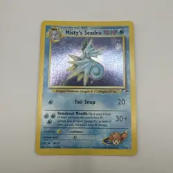 Prerelease Misty's Seadra 9/132 Gym Heroes Holo Rare Vintage Pokemon Card - Image 2