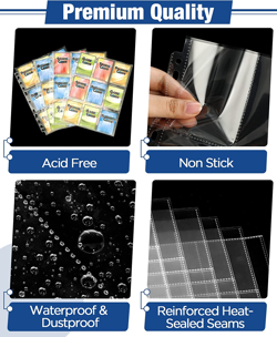 Double-Sided Card Sleeves Binder Sheets, 576 Pockets Clear 9 Pocket Card Sleeves - Image 4