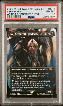 2025 #0317 SEPHIROTH, FABLED SOLDIER/SEPHIROTH, ONE-WINGED ANGEL PSA 10 FOIL - Image 1