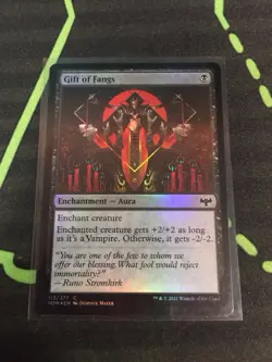 MTG Magic The Gathering Gift Of Fangs Foil Black Enchantment Commander Vampire - Image 1