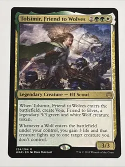 MTG War of the Spark Tolsimir, Friend to Wolves 224/24 NM Rare - Image 1