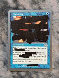 Censorship Magic The Gathering MTG Unglued 15/94 1998 - Image 1