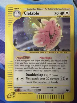 Pokemon TCG Clefable 7/165 Holo Rare Expedition Set - Image 1