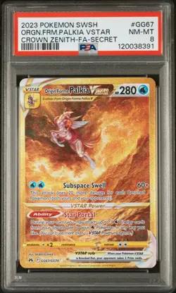 2023 Pokemon Sword And Shield Crown Zenith Orgn.Frm.Palkia Vstar ✨#GG67 PSA 8 ✨ - Image 1
