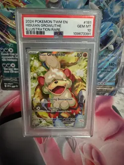 POKEMON PSA 10 2024 SV Twilight Masquerade Hisuian Growlithe 181/167 IR - Image 1