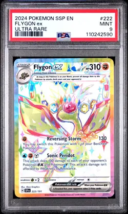 2024 Pokemon Surging Sparks FLYGON EX 222/191 Ultra Rare PSA 9 MINT SSP EN - Image 1