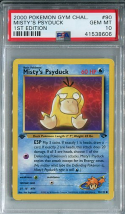 PSA 10 Pokemon 2000 1st Edition Misty's Psyduck Gym Challenge 90 GEM MINT - Image 1