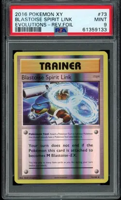 2016 Pokemon XY Evolutions Reverse Foil Blastoise Spirit Link #73 eBay 1/1 PSA 9 - Image 1