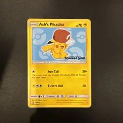Ash’s Pikachu SM113 Non Holo Ultra Rare Promo Pokemon Card 👑MINT👑 - Image 2