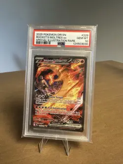 Pokemon TCG Team Rockets Moltres EX Destined Rivals Card 229/182 PSA 10 - Image 1