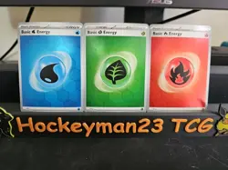 ⭐Lot 3 Pokemon Complete Set Holo Basic Energy Cards SV Shrouded Fable NM Foil🔥 - Image 1