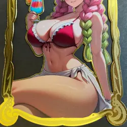 Goddess Story Gold METAL Card - Serial Number #/100! Anime Girl Mitsuri Bikini - Image 3