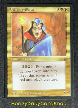 MTG Legends 1994 Boris Devilboon NM+ Card LEG Rare Old School 93/94 - Image 2