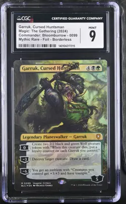 GARRUK, CURSED HUNTSMAN Bloomburrow Borderless Foil CGC 9 MTG [Nostalgium] - Image 1