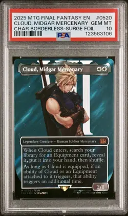 PSA 10 Magic the Gathering Cloud, Midgar Mercenary Surge Foil 520 Final Fantasy - Image 1