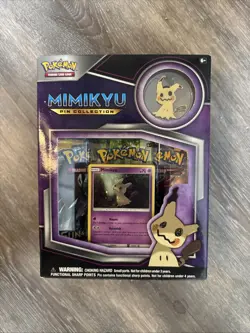 POKEMON TCG Mimikyu Premium PIN Collection Factory Sealed Box-3 Booster Packs - Image 1