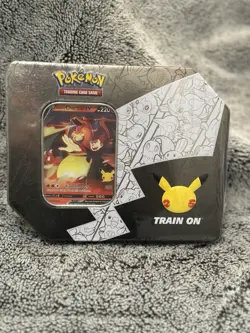 Pokemon TCG Celebrations Lances Charizard V Tin Factory Sealed 25th Anniversary - Image 1
