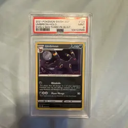 POKEMON 2021 Promo Evolving Skies Three Pack Blister UMBREON Holo SWSH129 PSA 9 - Image 1