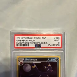 POKEMON 2021 Promo Evolving Skies Three Pack Blister UMBREON Holo SWSH129 PSA 9 - Image 3