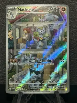 Pokemon Scarlet & Violet 151 Machoke 177/165 Illustration Rare Full Art! NM! - Image 1