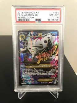 Pokemon M Aggron EX 2015 Primal Clash 154/160 PSA 8 - Image 1