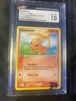 Pokemon Charmander 2006 Crystal Guardians Stamped Reverse Holo 48/100 CGC 10 - Image 1